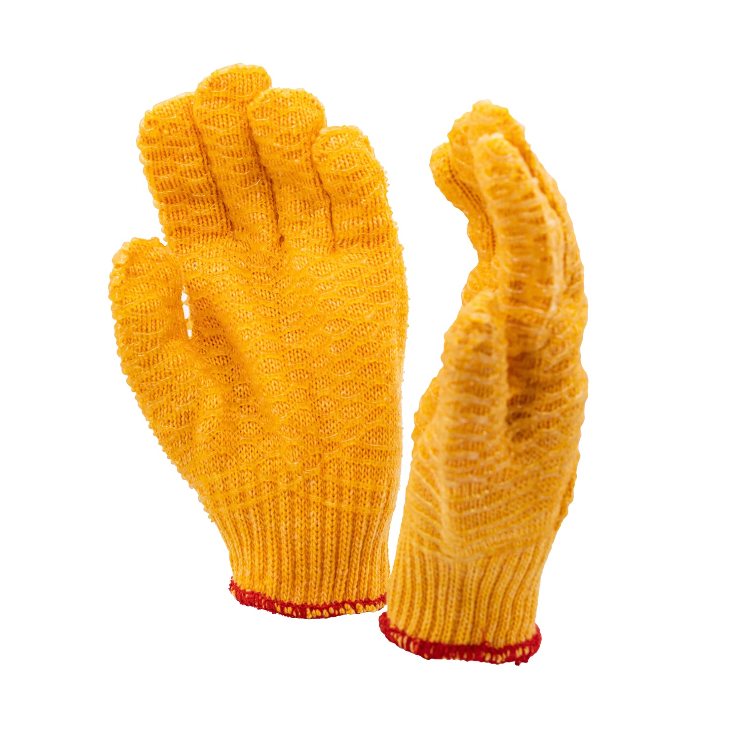 PVC-Coated Orange Knit Reversible Gloves