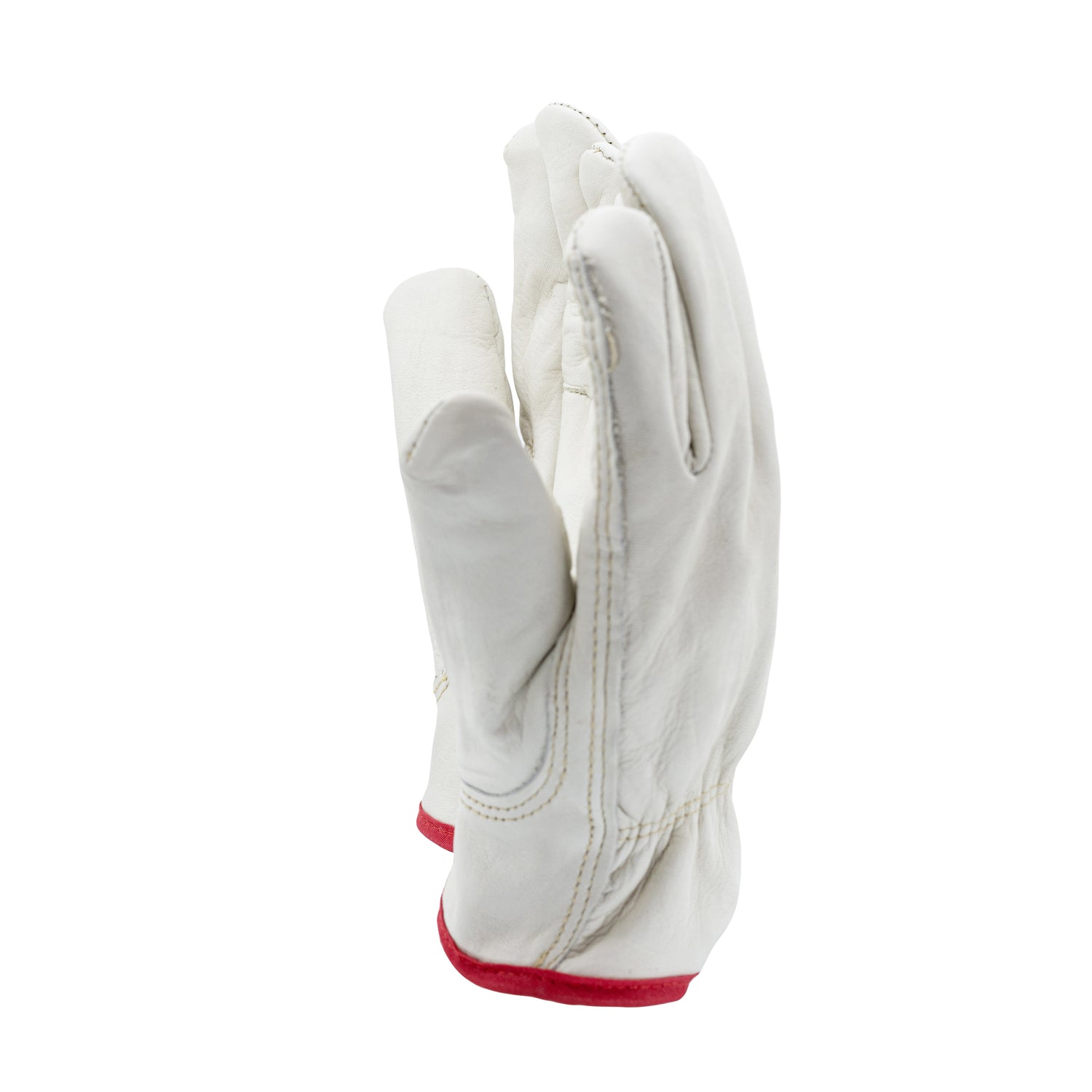 Red Trim Pigskin Gloves for Demanding Working Conditions