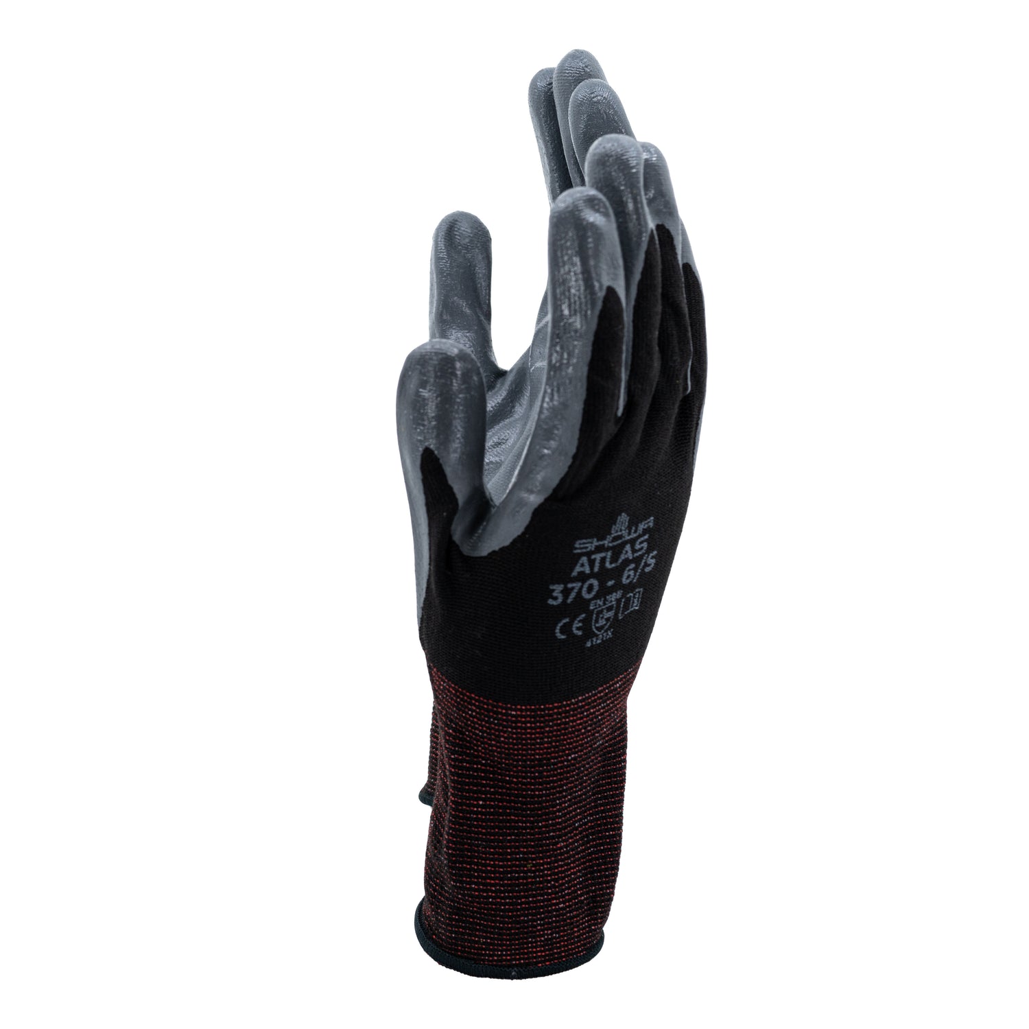 Showa-Atlas 370 Nylon Silver Nitrile Rubber-Dipped Gloves