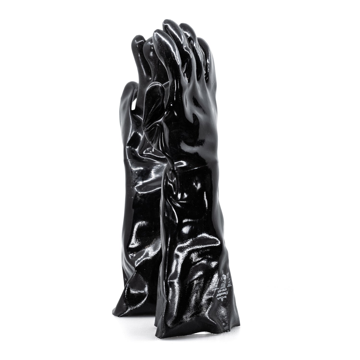 Large Black Cotton-Lined Showa-Best Gloves with Multi-Dipped Neoprene, Chemical Resistant and Smooth Finish