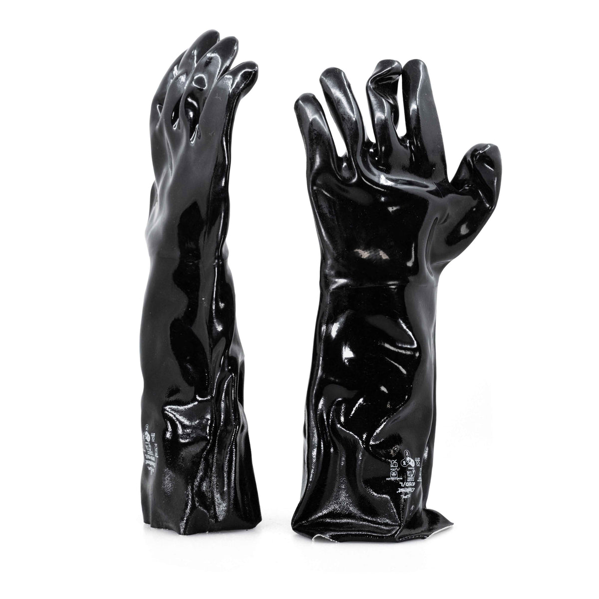 Large Black Cotton-Lined Showa-Best Gloves with Multi-Dipped Neoprene, Chemical Resistant and Smooth Finish