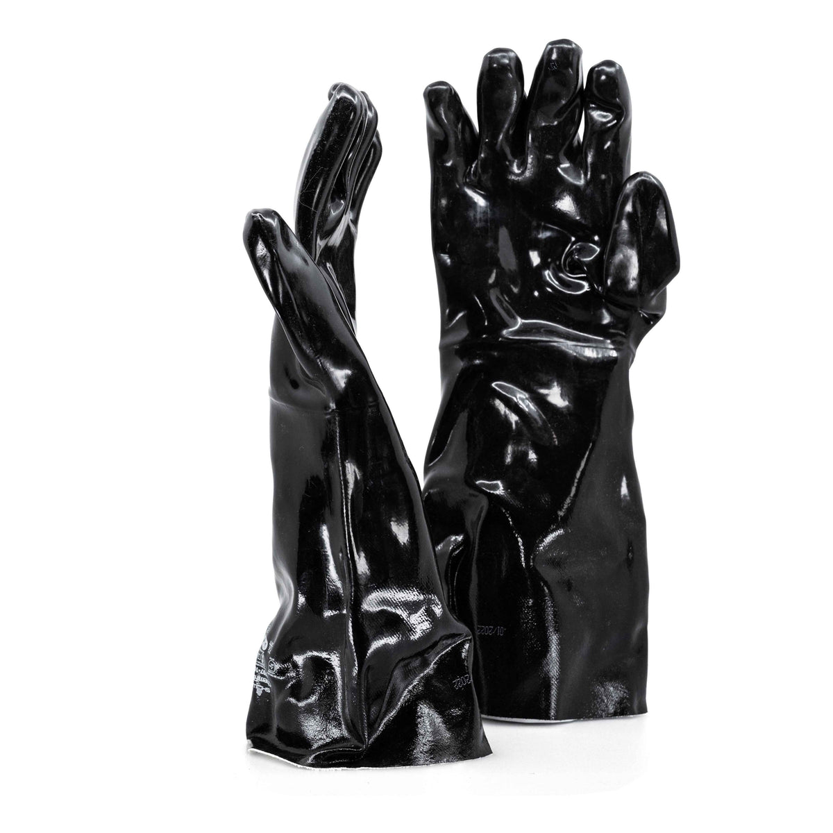 Large Black Cotton-Lined Showa-Best Gloves with Multi-Dipped Neoprene, Chemical Resistant and Smooth Finish