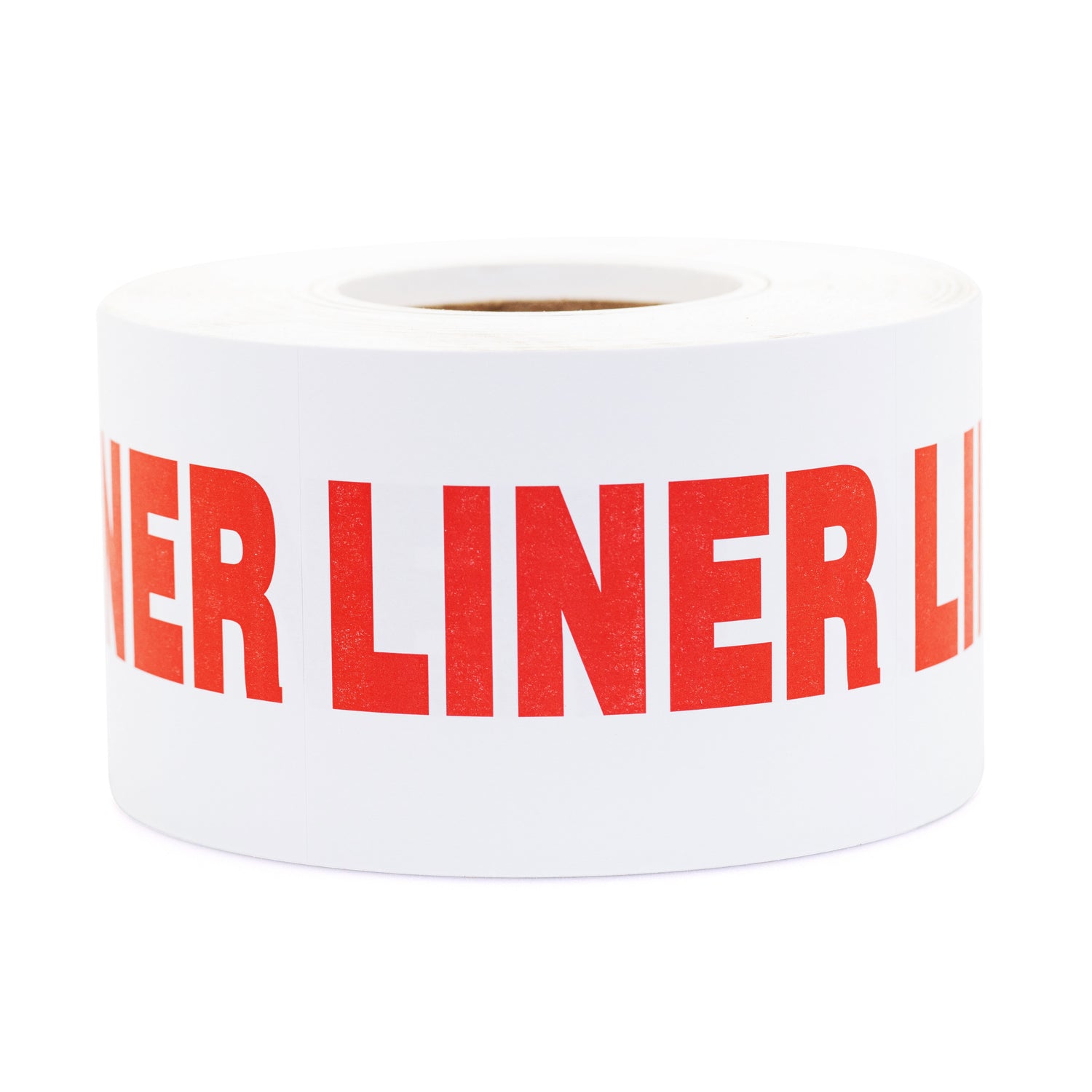 4x5 Inch White Labels with Red Print "Liner" | 1000/Roll