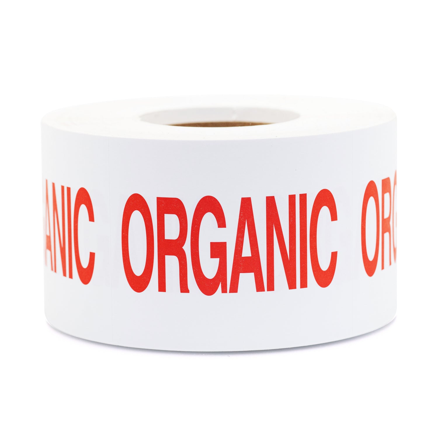 4x5 Inch White Labels with Red Print "Organic" | 1000/Roll