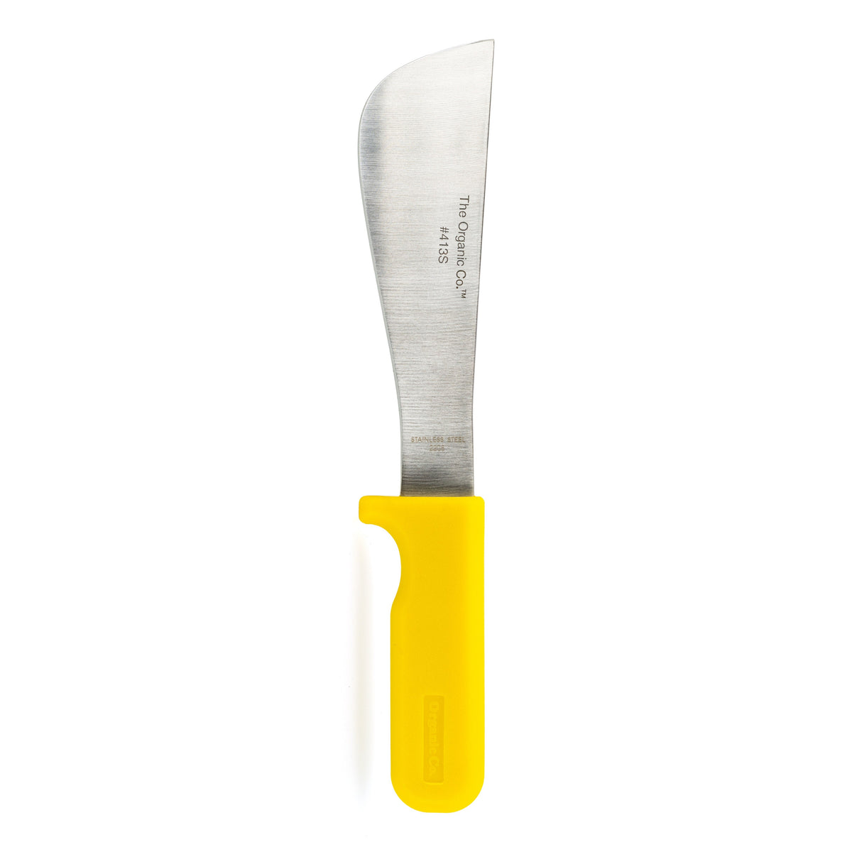 Organic Tools Broccoli Knife with Stainless Steel and Yellow Plastic Handle - Vegetable Growers Supply