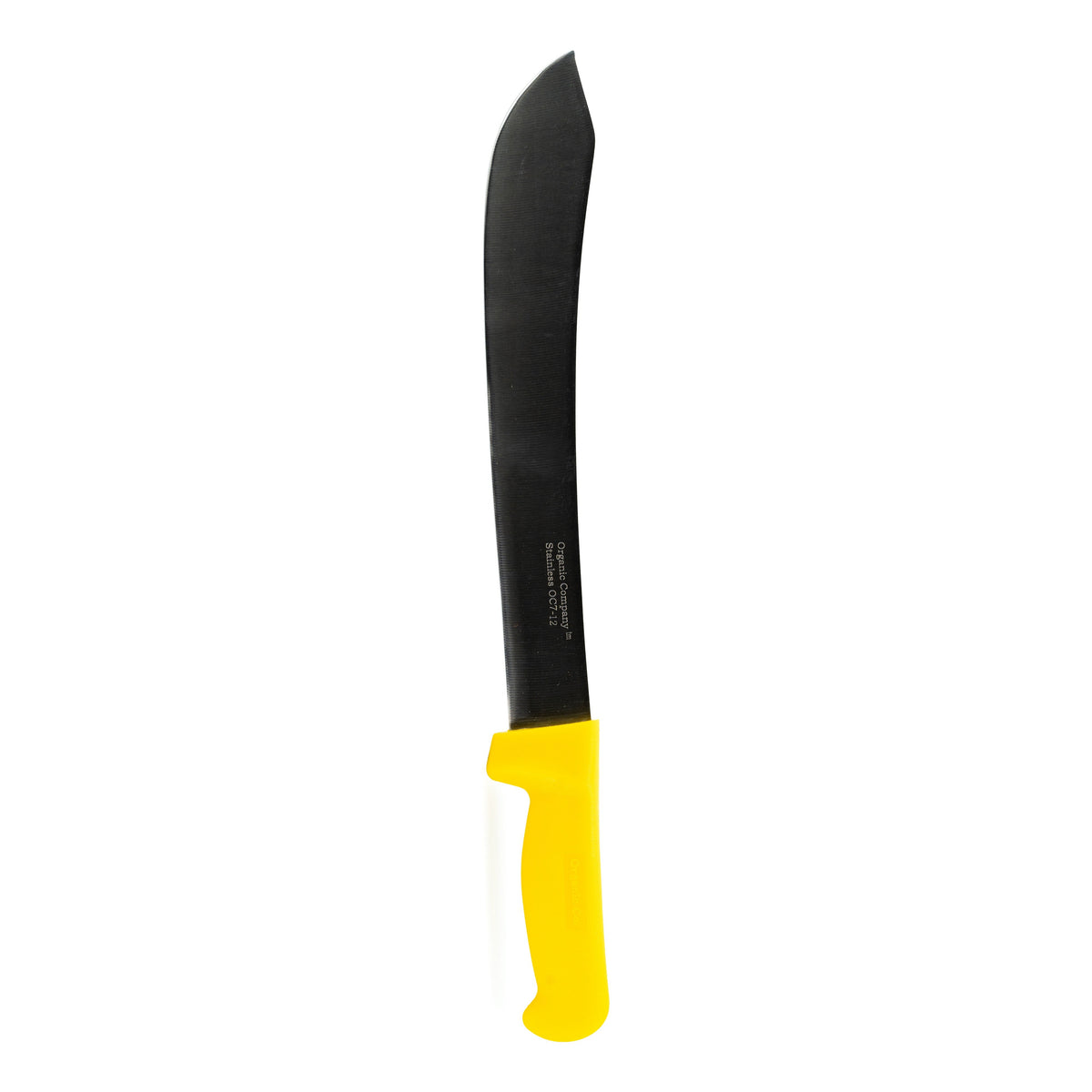 Organic Tool Butcher Knife with 12 Inch Stainless Steel Blade and Yellow Handle - Vegetable Growers Supply
