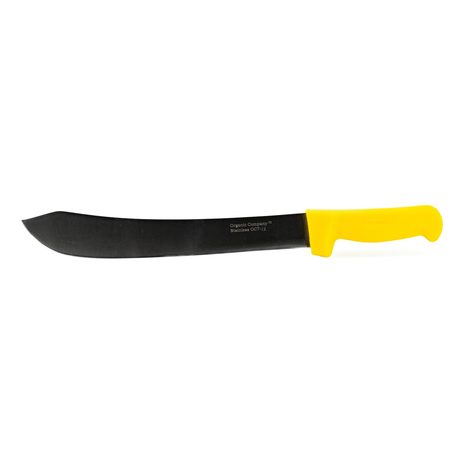 Butcher Knife with 12 Inch Stainless Steel Blade and Yellow Handle