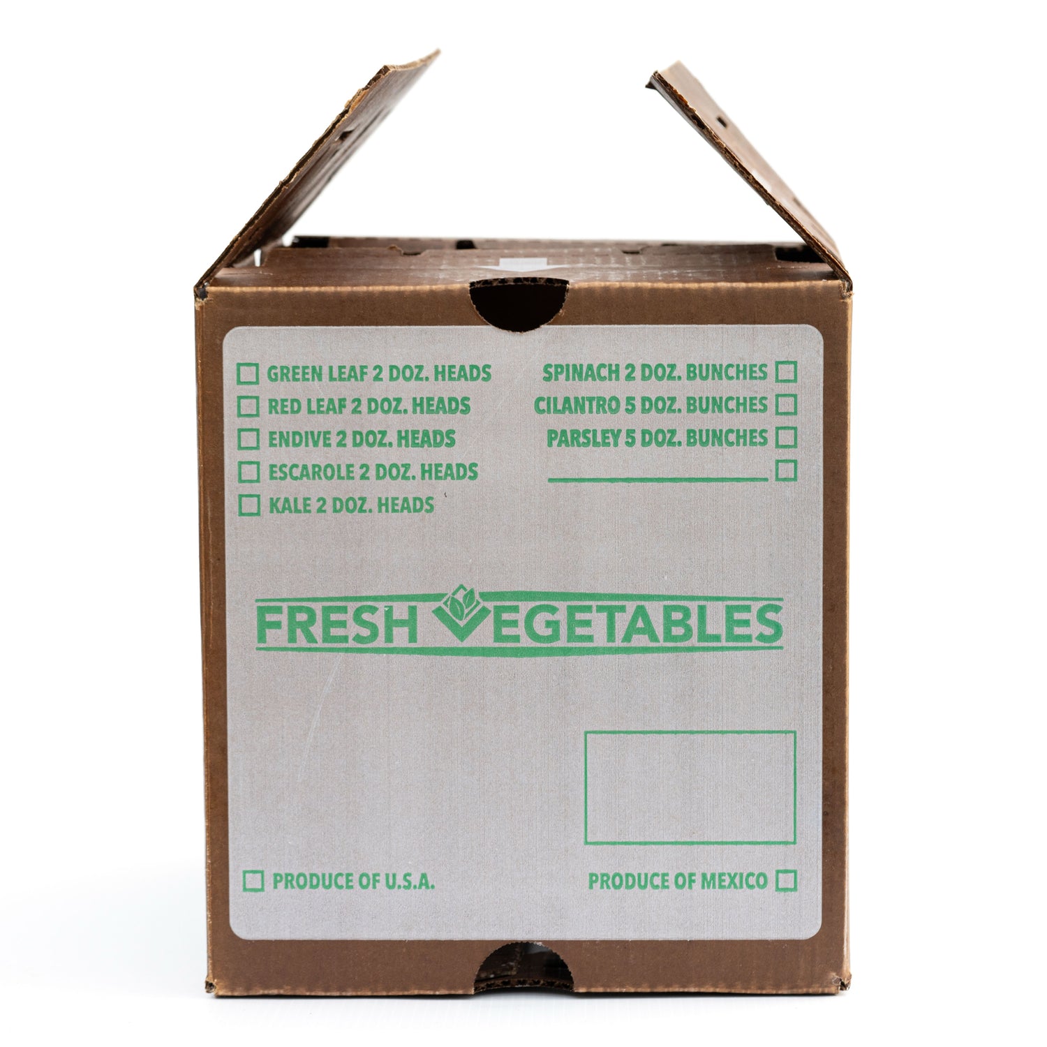 Leaf Lettuce Waxed Grid Carton, 2-5 Dozen