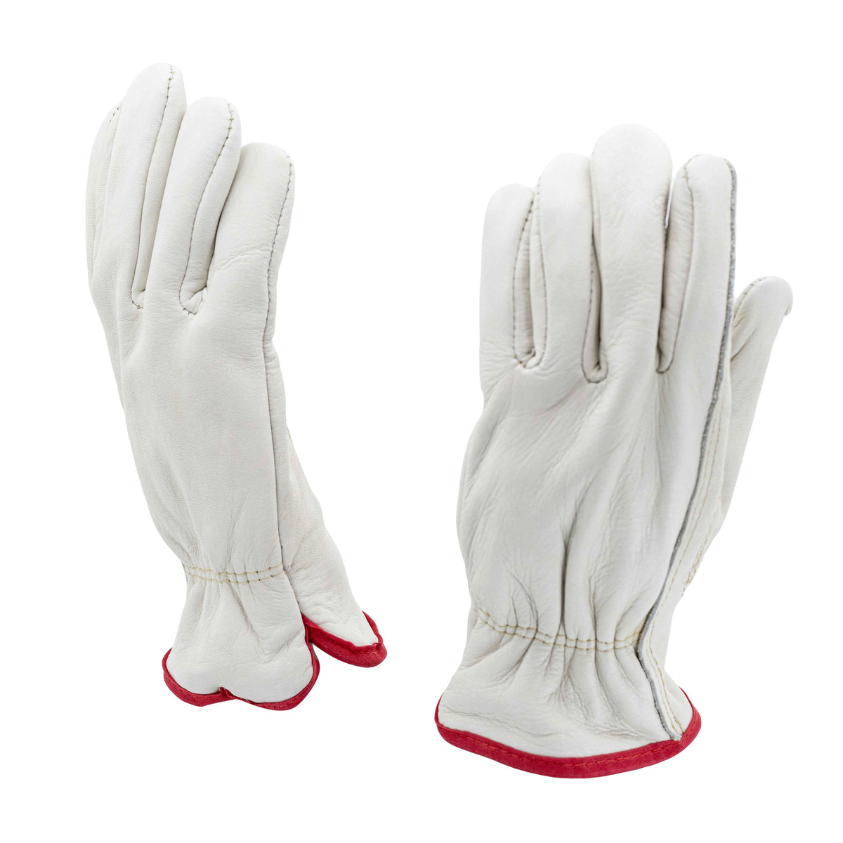 Red Trim Pigskin Gloves for Demanding Working Conditions