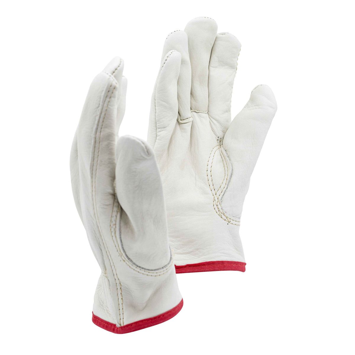 Red Trim Pigskin Gloves for Demanding Working Conditions