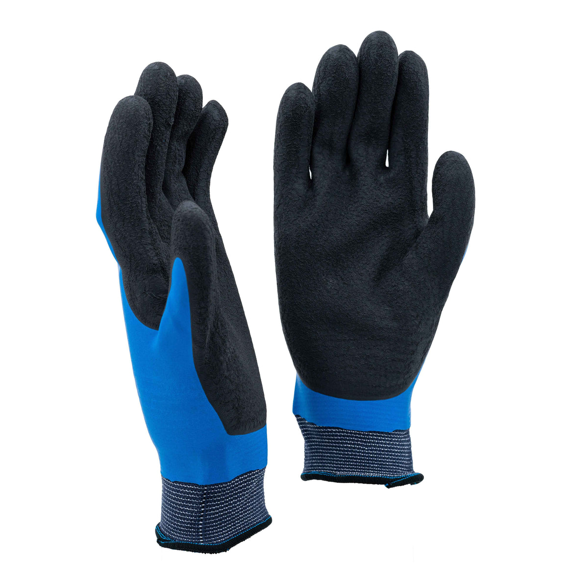 Blue/Black Coated Showa-Best Gloves with a Waterproof/Dustproof Latex Coating