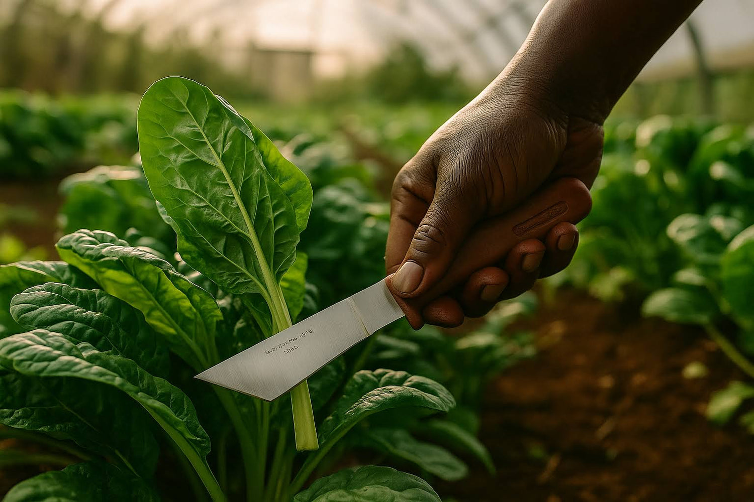 Organic S/S brown handle lettuce knife